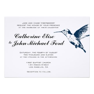 Hummingbird wedding invitation