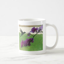 Hummingbird with Orchid Mugs