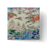 HUMMINGBIRDS and FLOWERS Pinback Buttons