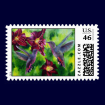 Hummingbirds and Lillies Custom Postage postage by artbyjolyn Hummingbirds and Lillies Custom Postage postage