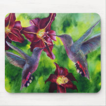Hummingbirds and Lillies Mouse Pad