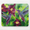 Hummingbirds and Lillies Mouse Pad mousepads by artbyjolyn Hummingbirds and Lillies Mouse Pad mousepads