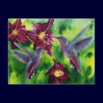 Hummingbirds and Lillies Post Card postcards