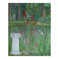 Hummingbirds by the Pond print