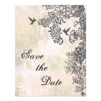 Hummingbirds Floral Save the Date Wedding Notice Invitation