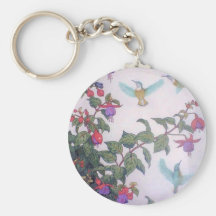 Hummingbirds in Spring Keychain