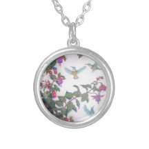 Hummingbirds in Spring Personalized Necklace