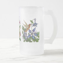Hummingbirds with flowers coffee mugs