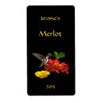 Hummmingbird on Zinnias Wine Label Hummmingbird on Zinnias Wine Label