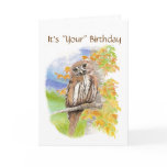 Humor,  Cute Owl "Give a Hoot"  Birthday Card