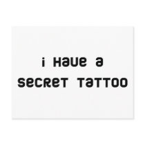 Humor products! Secret tattoo! postcards