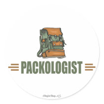 Humorous Backpacking Round Stickers