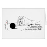 Humorous Bowling Dog Greeting Cards