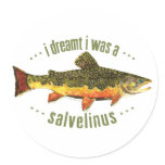 Humorous Brook Trout Fishing Sticker