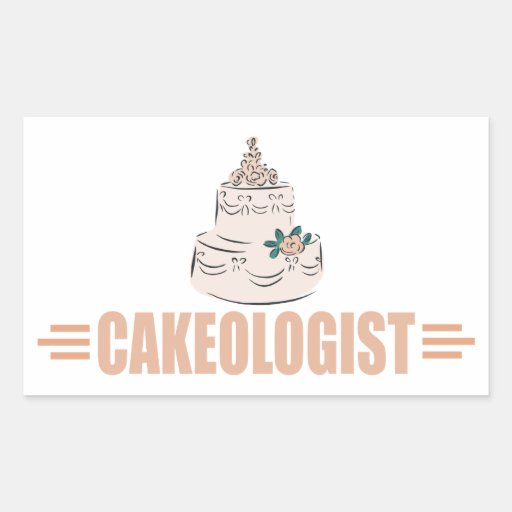 Humorous Cake Decorating Rectangle Sticker