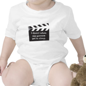 Humorous Caption Director Board Black and White Baby Bodysuits