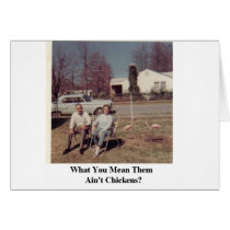 humorous card pink flamingos