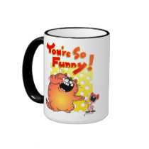 Humorous Cartoon Cat + Mouse / Humorous Cat mugs