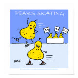 Humorous Cartoon Kitchen Poster - Pears print