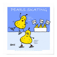 Humorous Cartoon Kitchen Poster - Pears print