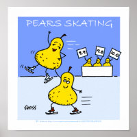 Humorous Cartoon Kitchen Poster - Pears