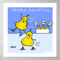 Humorous Cartoon Kitchen Poster - Pears