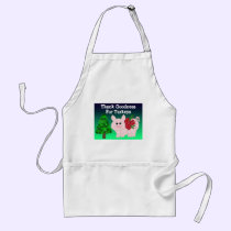 Humorous Christmas Pig with Saying aprons