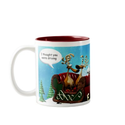 Humorous Christmas Scene Mug by Kendra