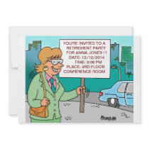 HUMOROUS CORPORATE CARTOON RETIREMENT INVITATIONS