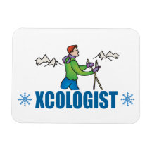 Humorous Cross Country Skiing Flexible Magnets
