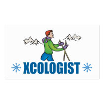 Humorous Cross Country Skiing Guy Business Card Template