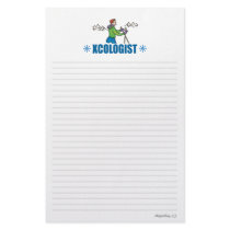 Humorous Cross Country Skiing Guy Custom Stationery
