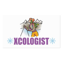 Humorous Cross Country Snow Skiing Business Card Template
