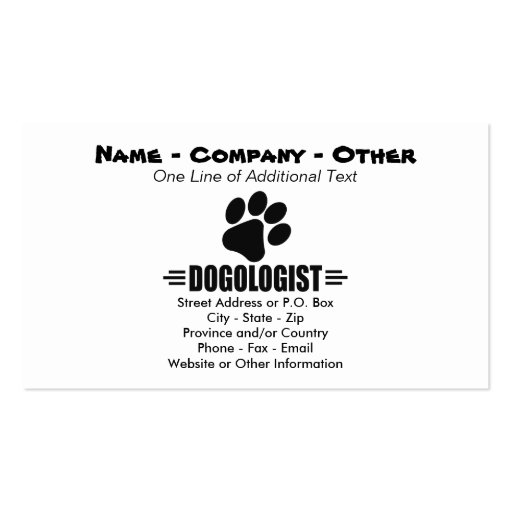 Humorous Dog Lover Business Cards (front side)