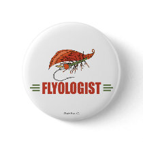 Humorous Fly Tying, Fly Fishing Pinback Buttons