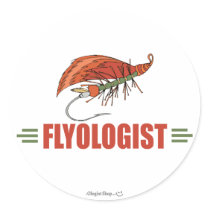 Humorous Fly Tying, Fly Fishing Round Sticker