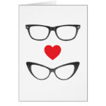 Humorous Geek Love - Heart & Eyeglasses Cards