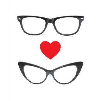 Humorous Geek Love - Heart & Eyeglasses shirt