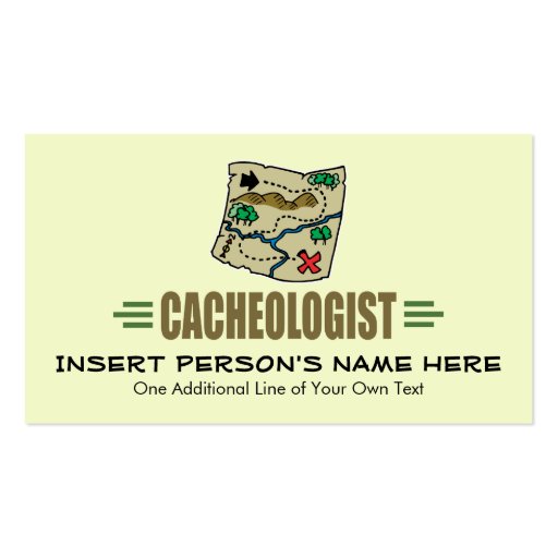 Humorous Geocaching Business Cards (front side)