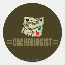 Humorous Geocaching Round Sticker
