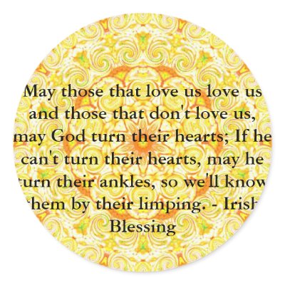 Humorous Irish Blessing from IRELAND Stickers by spiritcircle