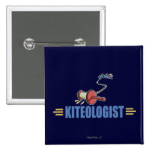 Humorous Kite Flying Buttons