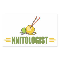 Humorous Knitting Rectangle Sticker