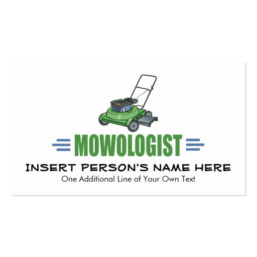 Humorous Lawn Mowing Business Card (front side)