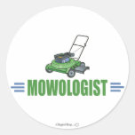 Humorous Lawn Mowing Round Sticker