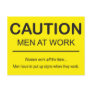Humorous Men at Work postcard