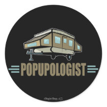 Humorous Pop Up Camper Round Stickers