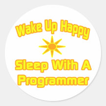 Humorous Programmer Shirts and Gifts Round Sticker