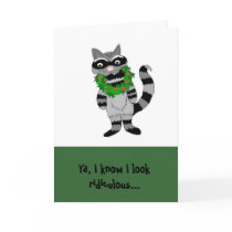 Humorous Raccoon Christmas Card