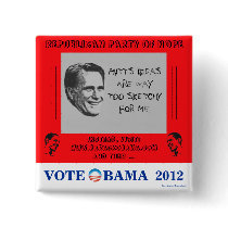 HUMOROUS Romney Sketchy Obama in 2012 political pi Pinback Button